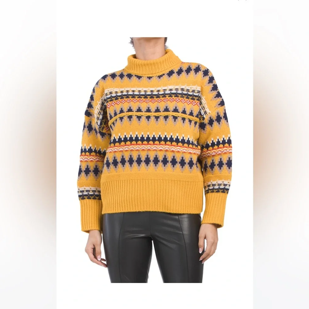 NWT RAG & BONE Willow Fair Isle wool turtleneck sweater $475. - Picture 2 of 8